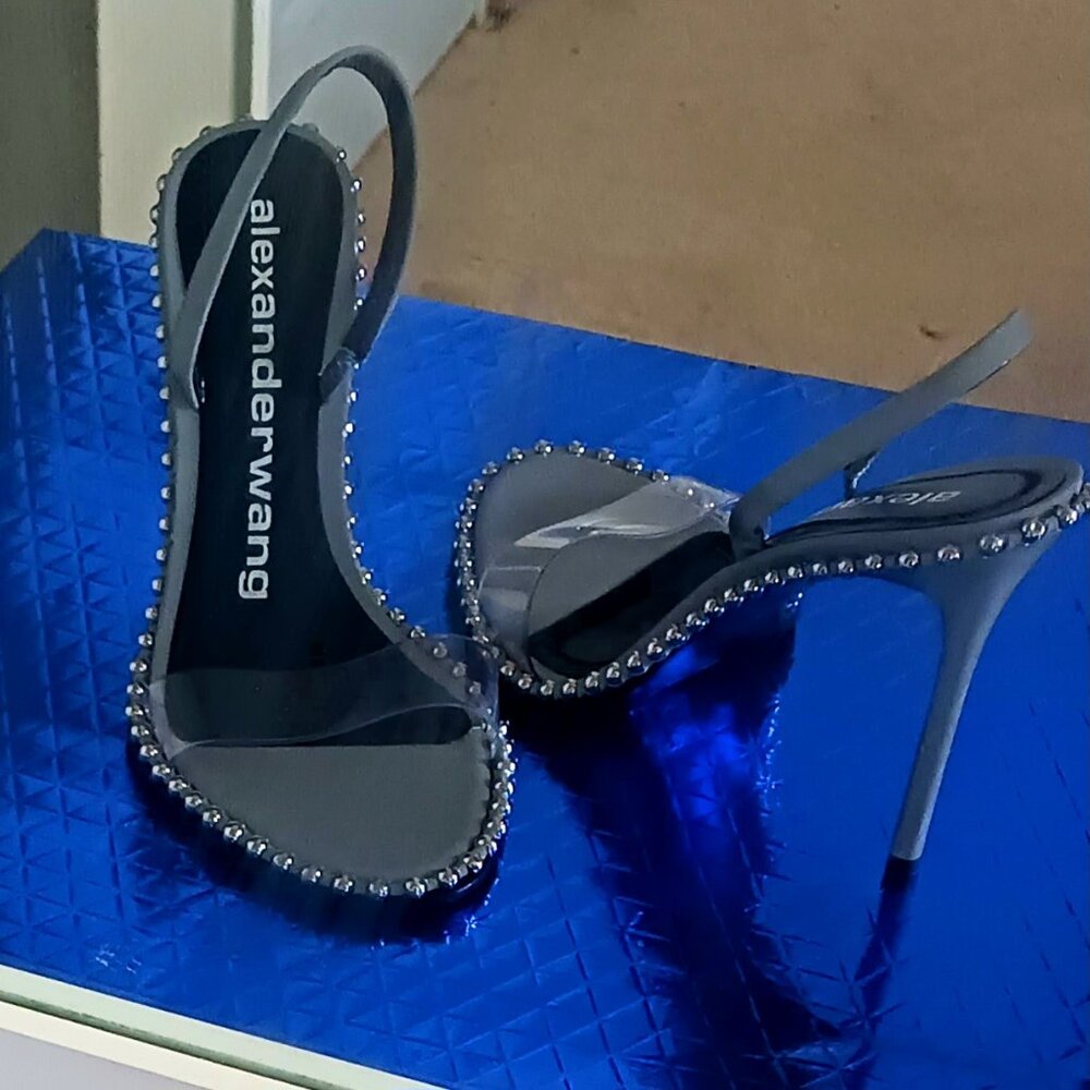 Alexander Wang Satin Studded Slingback Sandal